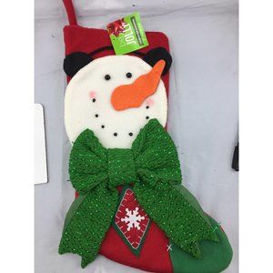 Snowman 3D Christmas Stocking NWT